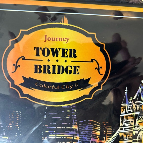 YUELU 'SCRATCH ART' Painting - Colorful City Lot Tower Bridge London - Picture 2 of 6